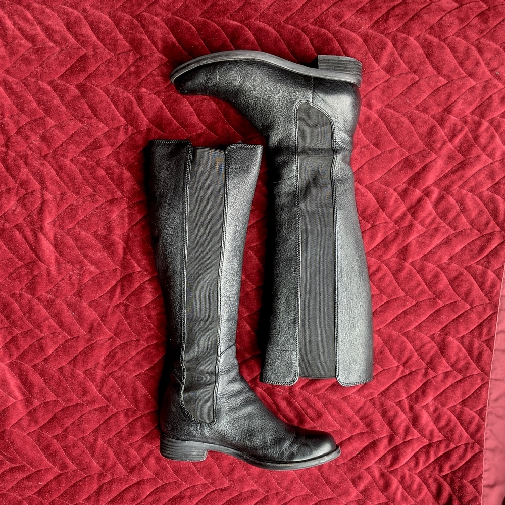 Cole Haan Leather Knee-High Riding Boot - Picture 2 of 4